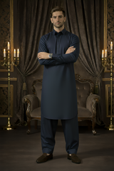 China Boski- Navy Kameez Shalwar