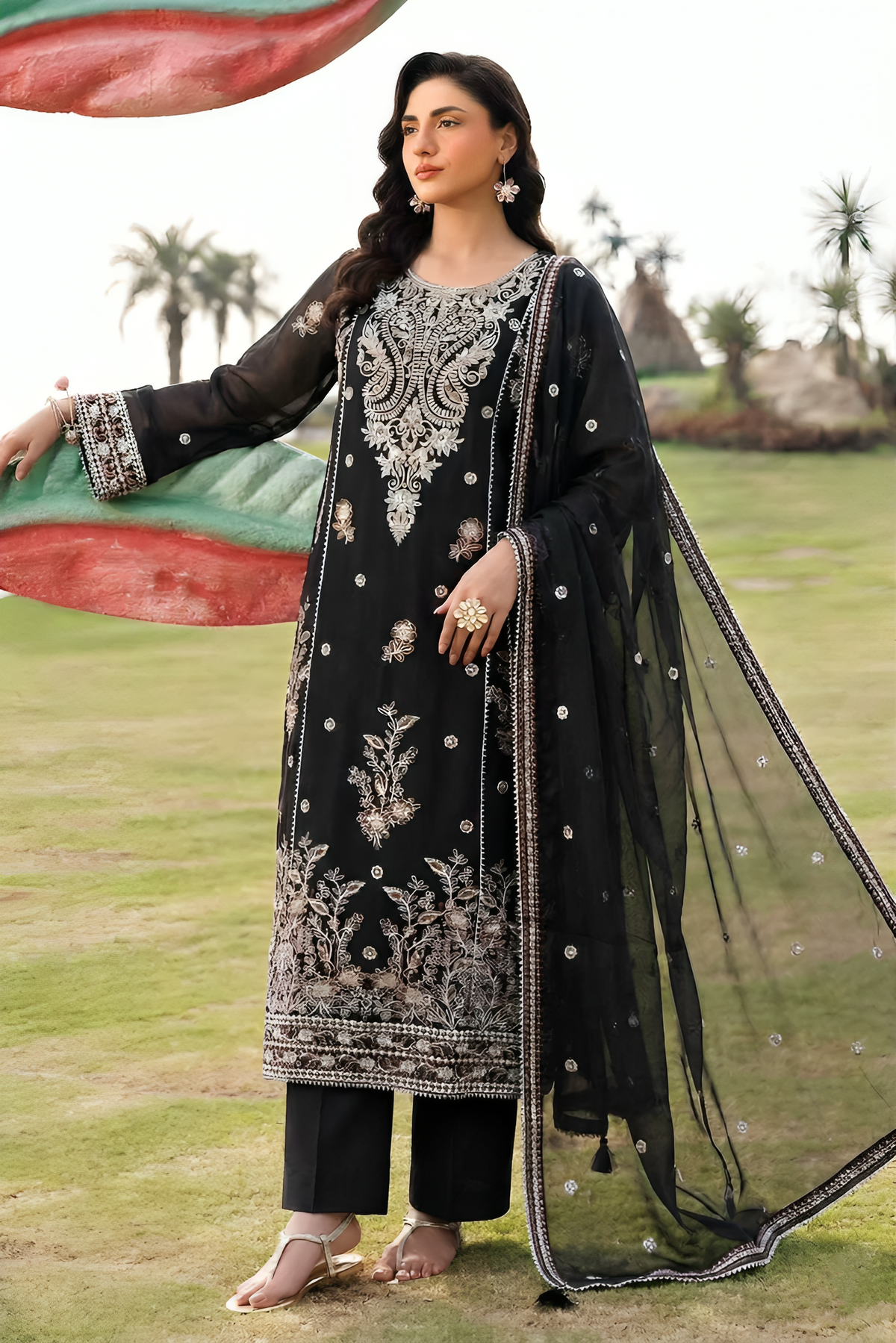 WFCU-04 Formal Embroidery Chiffon Unstitched 3-PCS