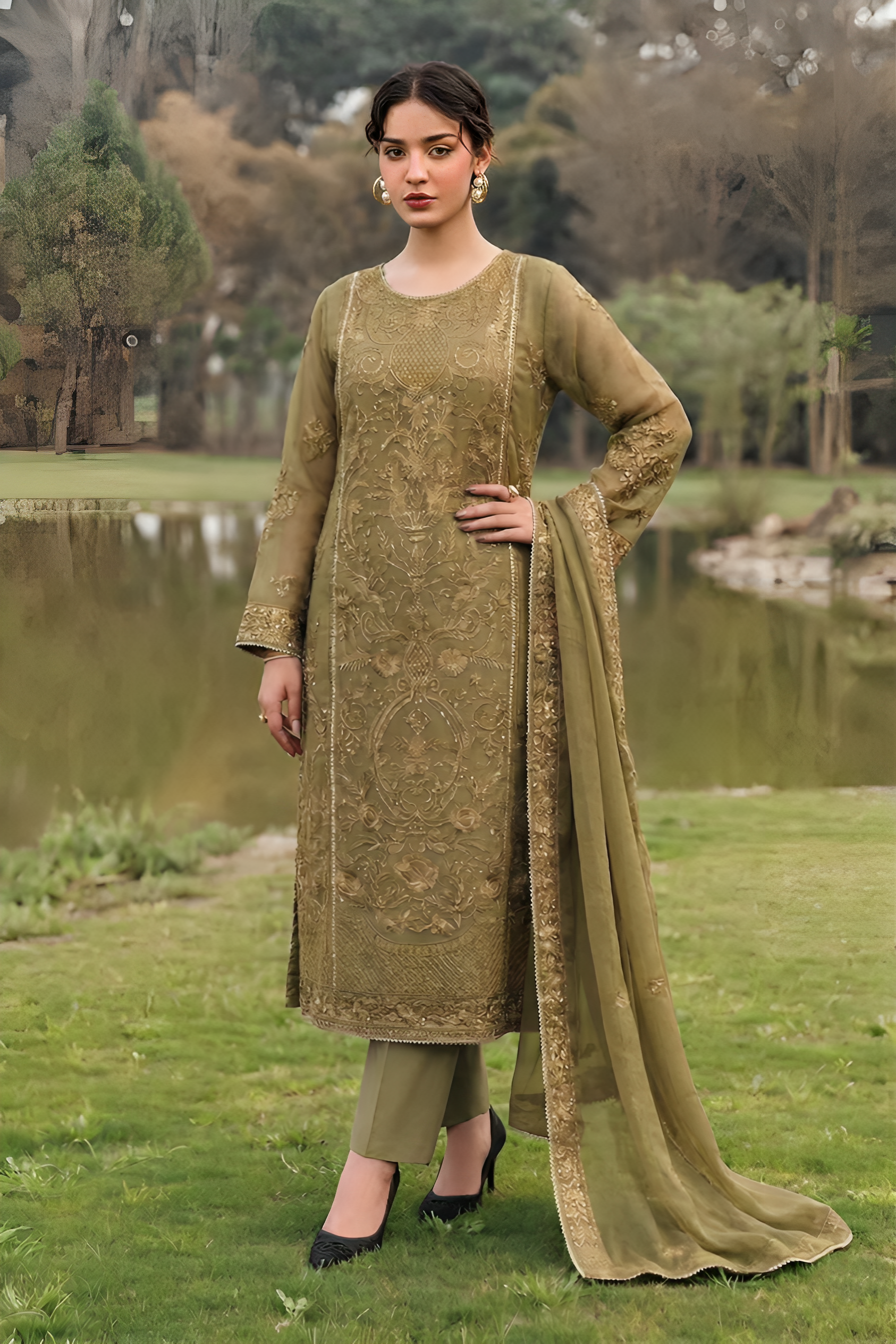 WFCU-02 Formal Embroidery Chiffon Unstitched 3-PCS