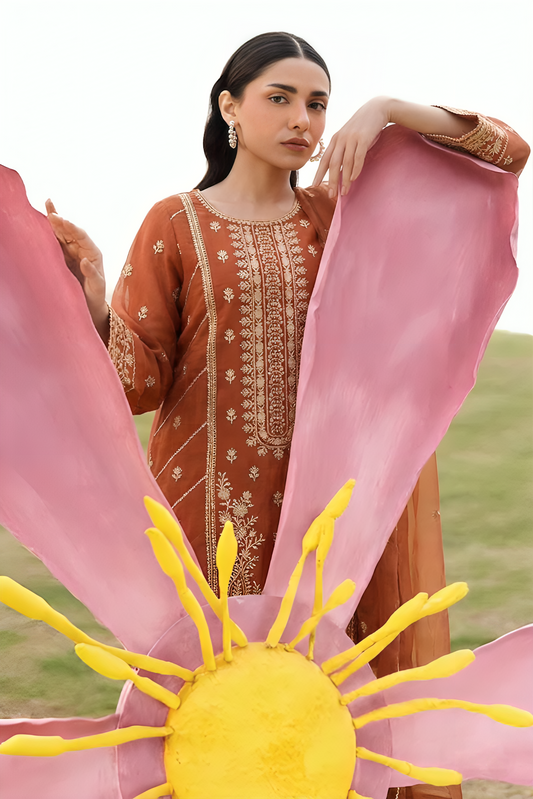 WFCU-01 Formal Embroidery Chiffon Unstitched 3-PCS