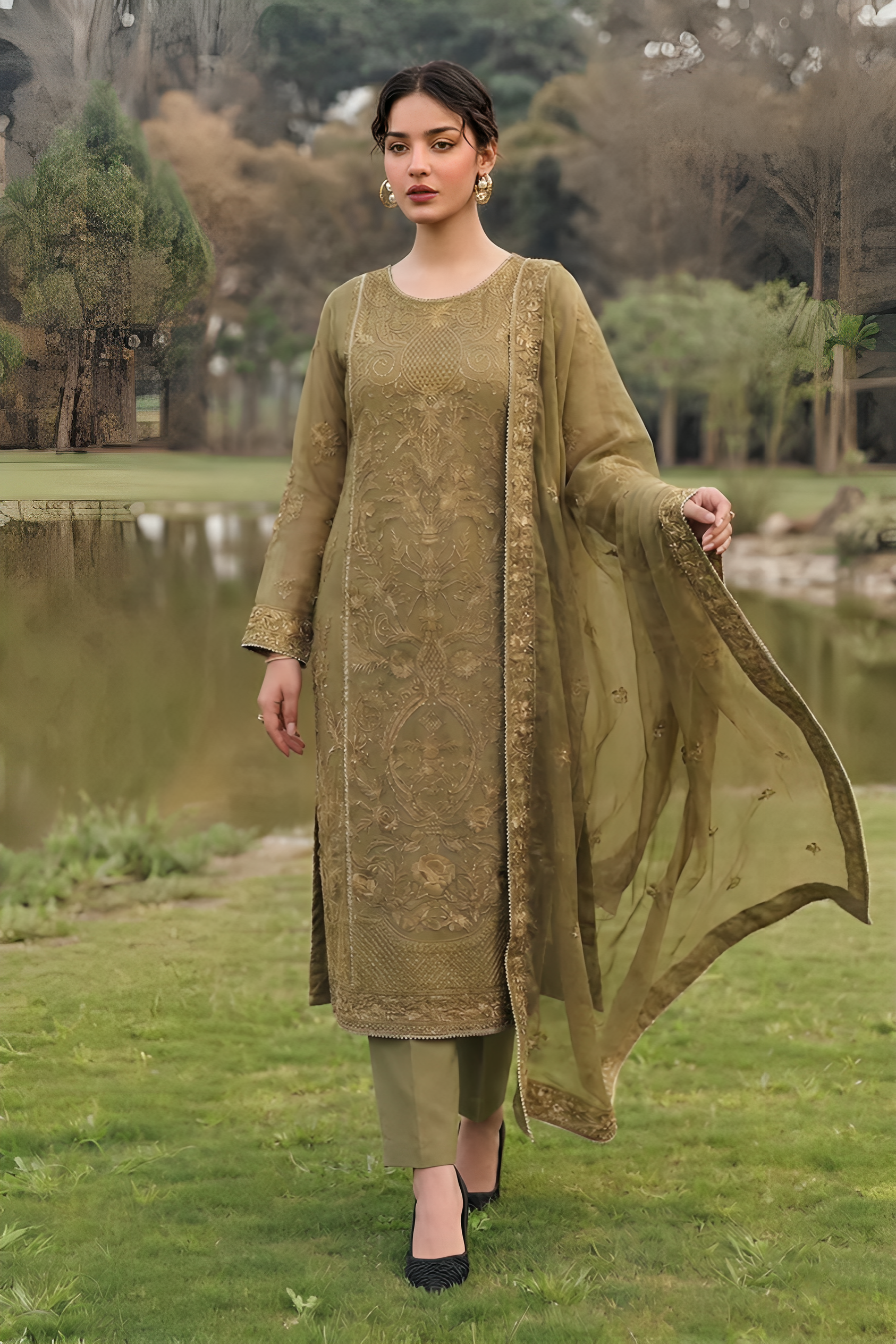 WFCU-02 Formal Embroidery Chiffon Unstitched 3-PCS