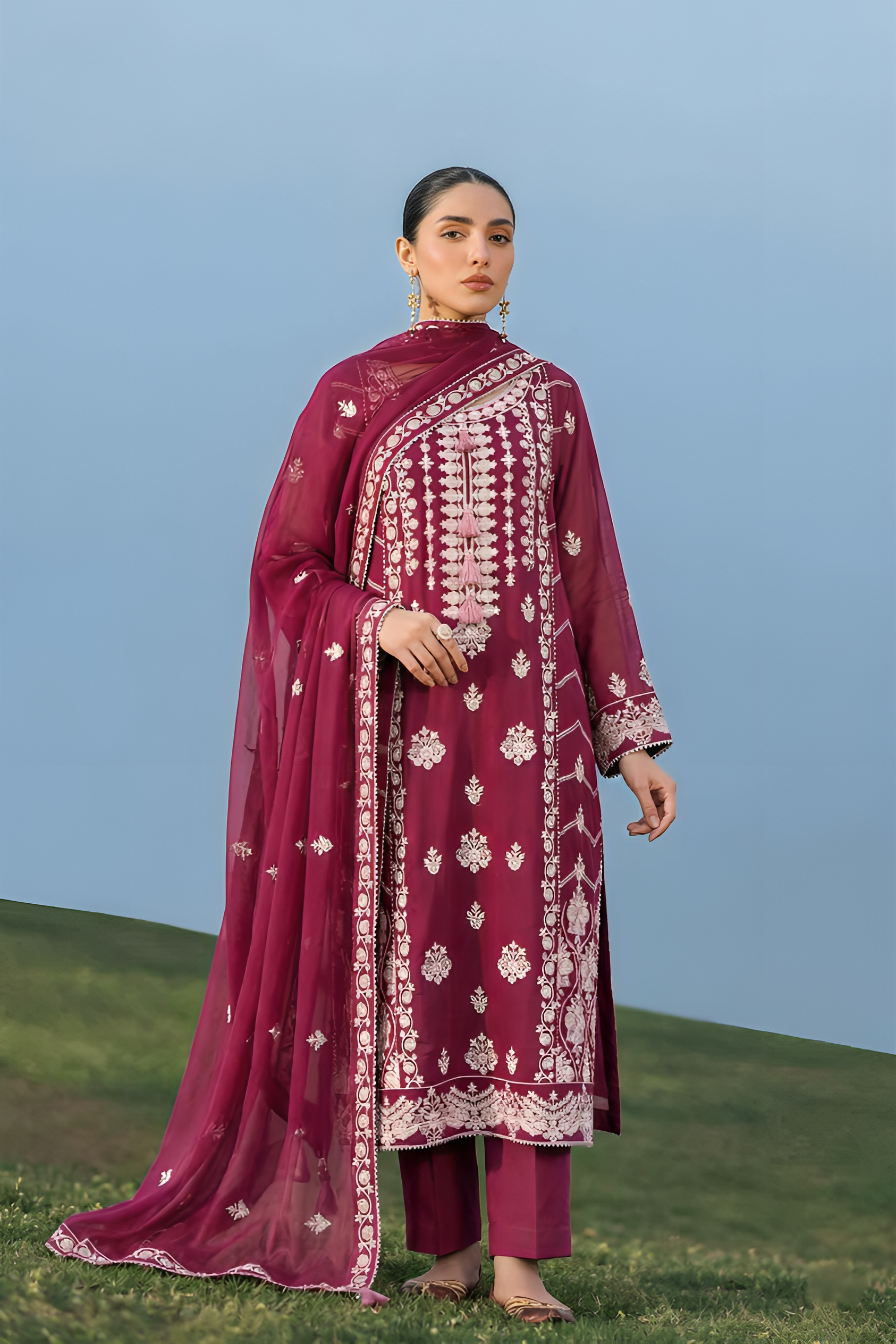 WFCU-08 Formal Embroidery Chiffon Unstitched 3-PCS