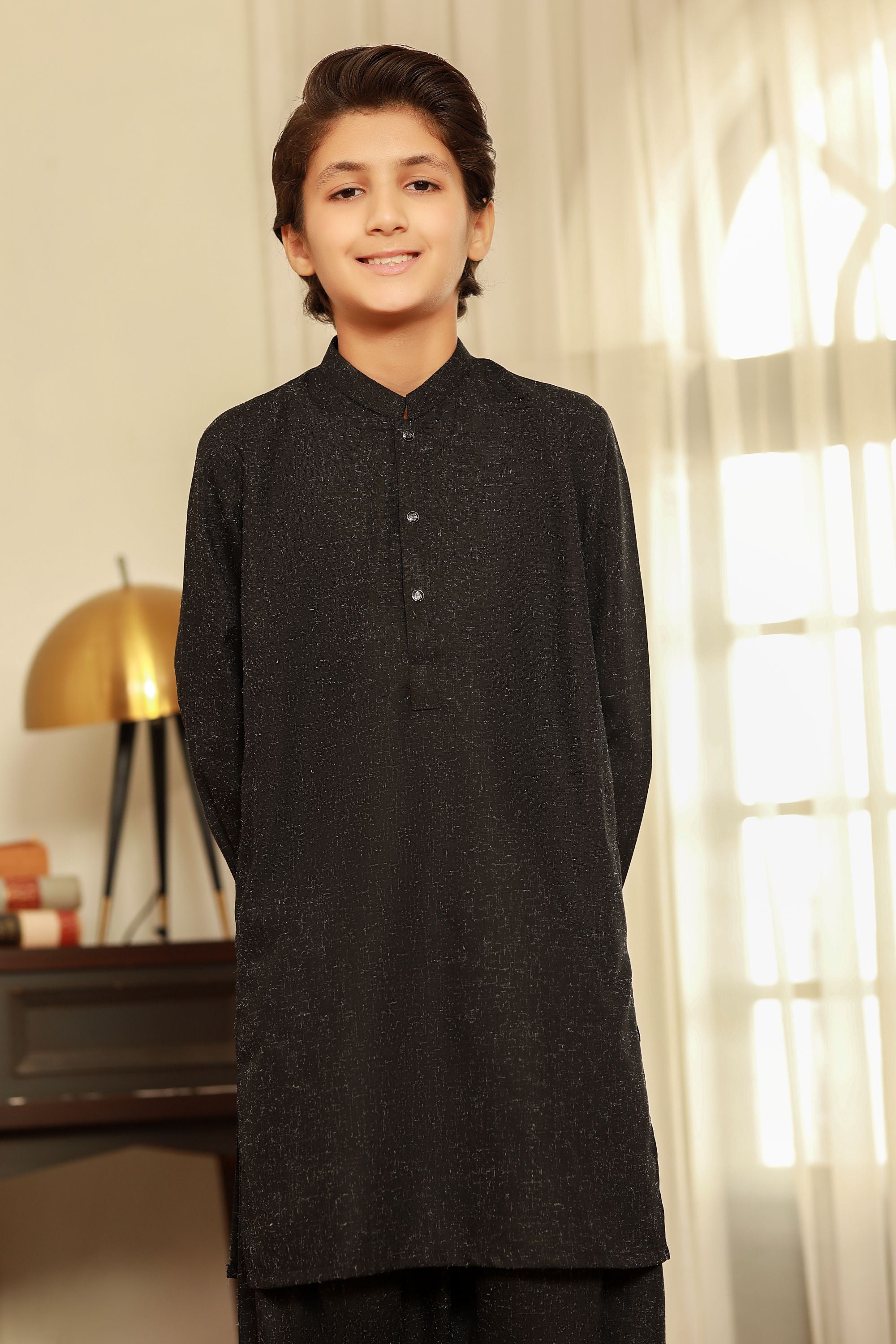 Gentle Men- Boy Black Kameez Shalwar