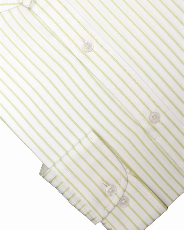 Men Casual Shirt Stripe Shirt Band Collar