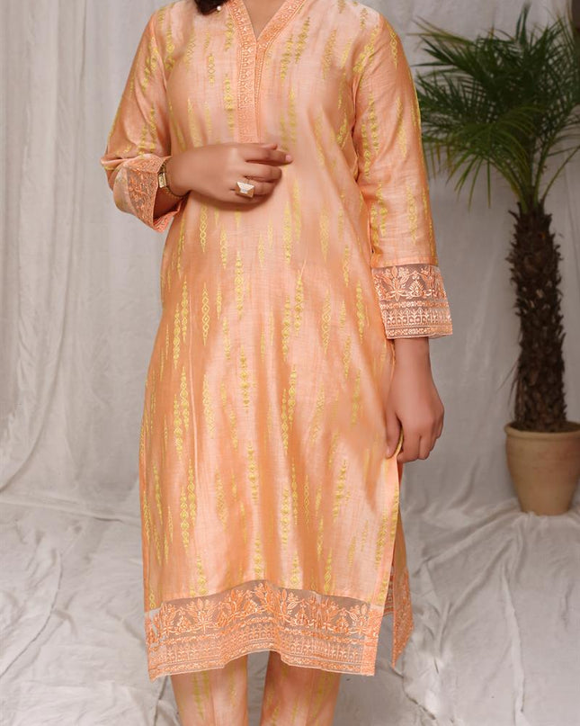 Women Embroidered 2 Pcs Suit