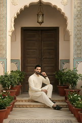 Dream Style- Cream Kameez Shalwar
