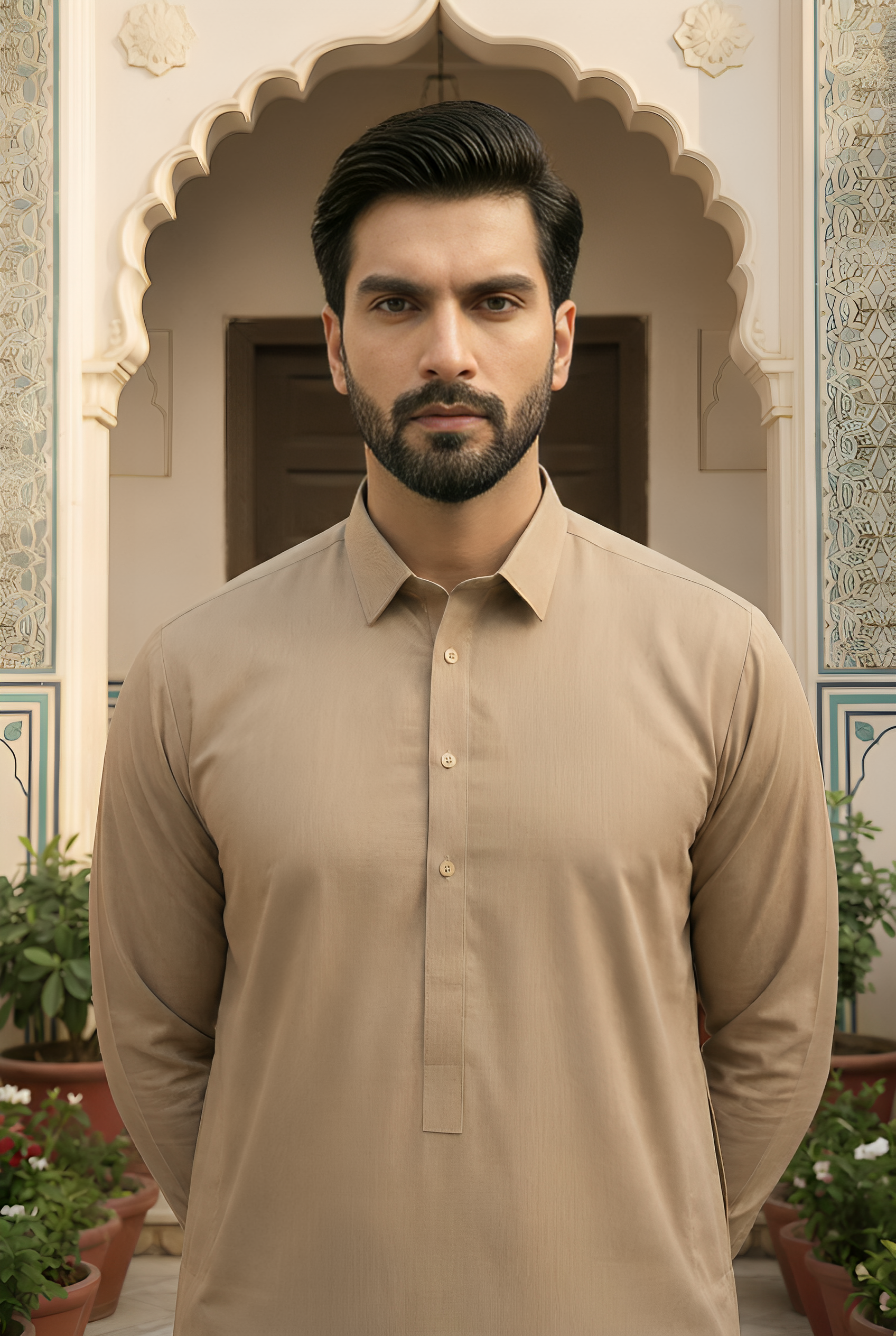 Dream Style- Brown Kameez Shalwar