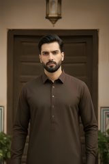 Dream Style- Dark Brown Kameez Shalwar