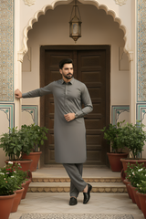 Dream Style- Ash Grey Kameez Shalwar