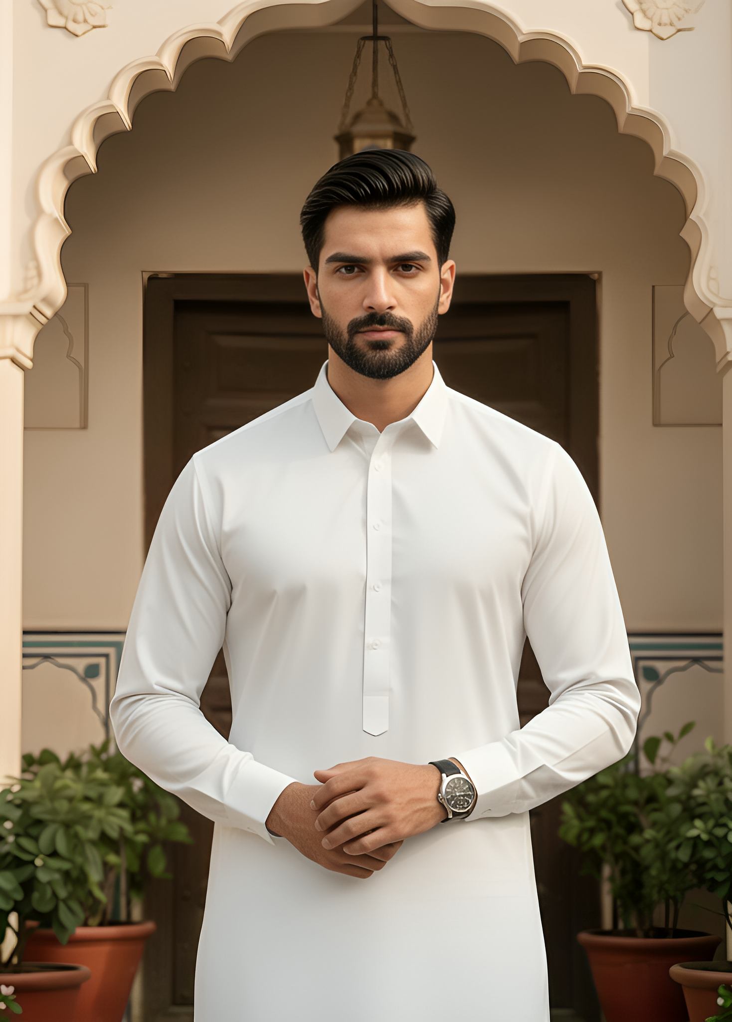 Dream Style- White Kameez Shalwar
