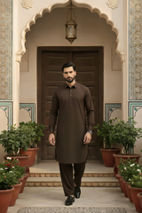 Dream Style- Dark Brown Kameez Shalwar