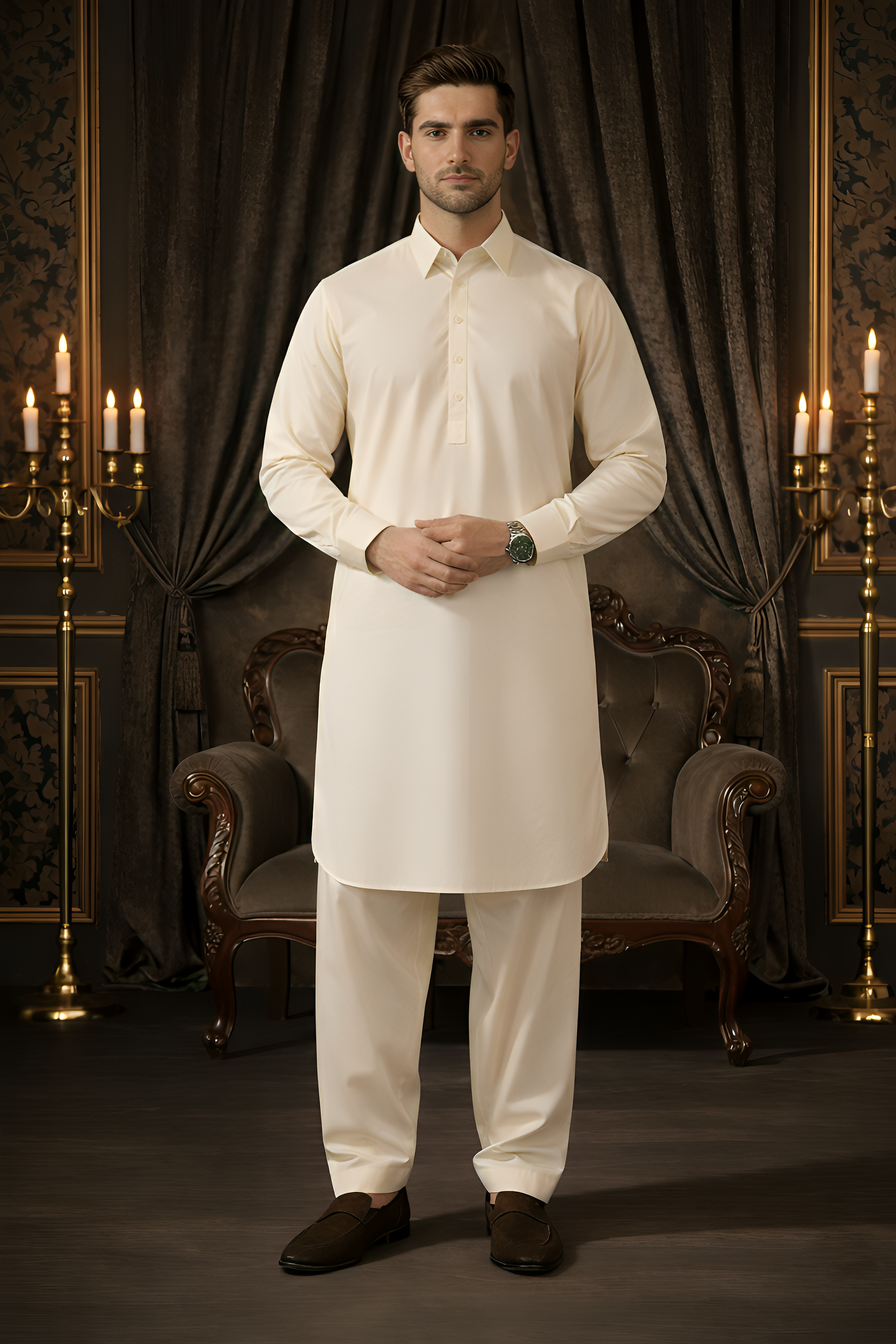 China Boski- Off White Kameez Shalwar