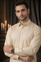 China Boski- Cream Kameez Shalwar